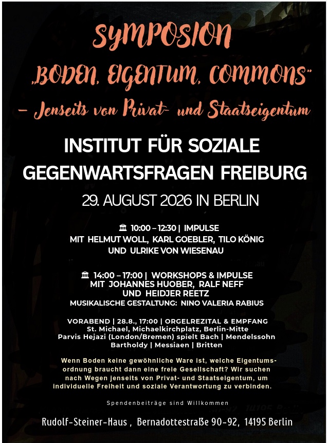 Symposion „BODEN, EIGENTUM, COMMONS – Jenseits von Privat- und Staatseigentum“